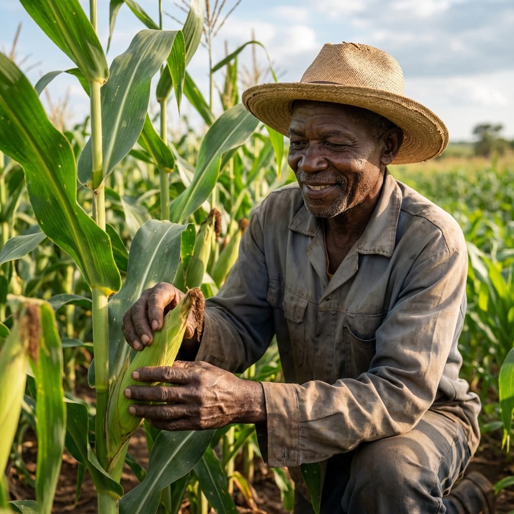 Agriculteur utilisant la technologie